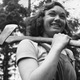 1942: Miss Cicely Clark of The Women’s Timber Corps at work in a timber camp in Suffolk as part of the war effort.